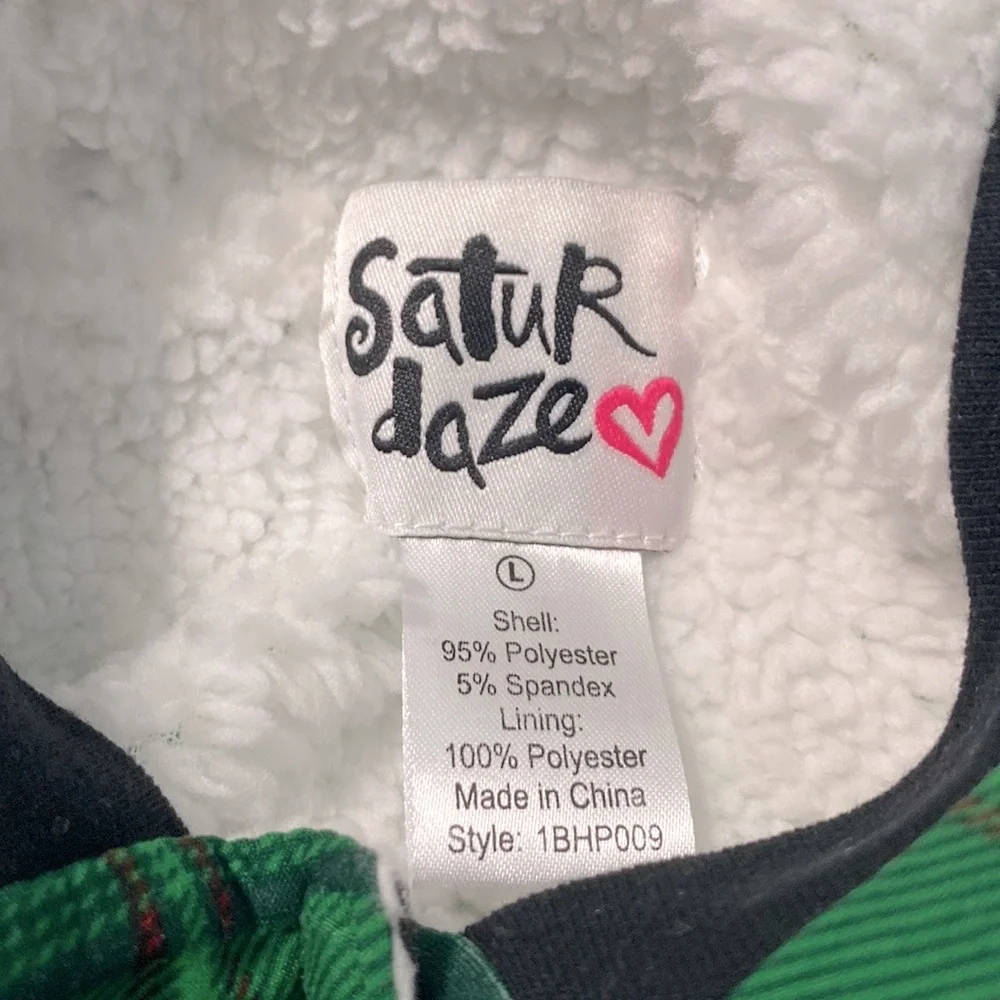 Pup Fa La La Dog Hoodie Black/Green Size Large
